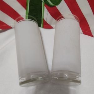 2 Vintage Federal Tumblers Tall White Frosted Glasses, beautifully crafted glass